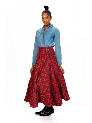 Long Tartan Skirt - Velcro