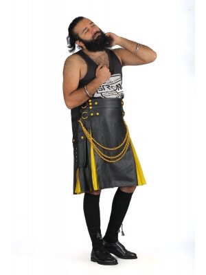 Yellow Exotic Hybrid Leather Kilt