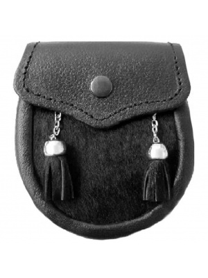 Escarcelle Écossais De Kilt De Nouvelle Peau De Vache Noire De Garçons