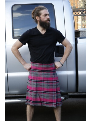 PINK TARTAN KILT - 8 YARD