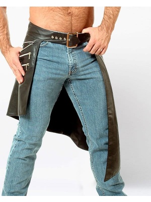 Kilt En Cuir Steinkunk Avec Poches Zippée