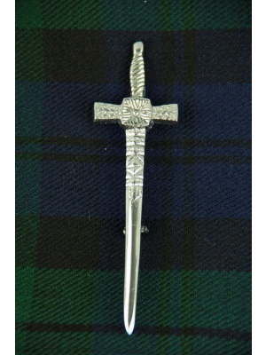 Pin Argenté De Kilt De Croix Celtique De Chrome