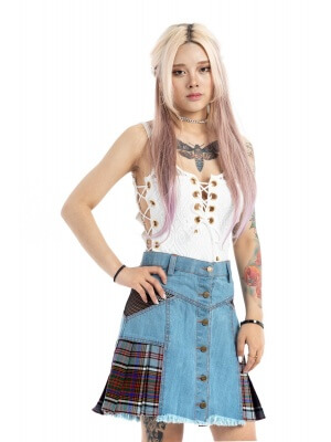 Denim Tartan Hybrid Kilt