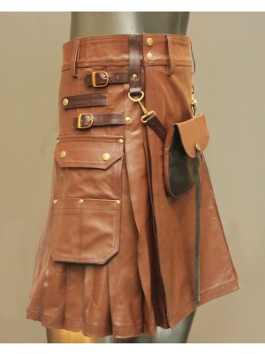 Kilt En Cuir Celtique Avec Sporran En Cuir