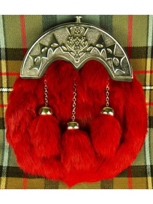 Escarcelle de cérémonie de fourrure rouge de lapin