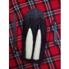 Black Horse Hair Kilt Sporran with white tassels