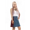 Denim Kilt With Tartan Pleats