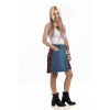 Denim Kilt With Tartan Pleats