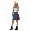 Denim Kilt With Tartan Pleats