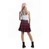 Denim Kilt With Tartan Pleats