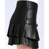 Mini-Jupe En Cuir Avec Plis