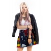 Stylish Denim Tartan Skirt