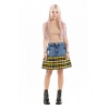 Mini Denim Tartan Skirt
