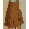 Brown Fancy Fluttering Leather Kilt 