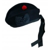 Chapeau Noir Simple De Glengarry Avec Le Pompon Rouge