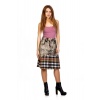 Denim Tartan Skirt For Decent Girl