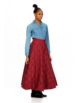 Long Tartan Skirt - Velcro