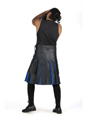 Black Exotic Hybrid Leather Kilt