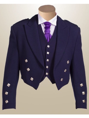 Prince Charlie Jacket Et Gilet De Bleu Marine - Sur Mesuresure