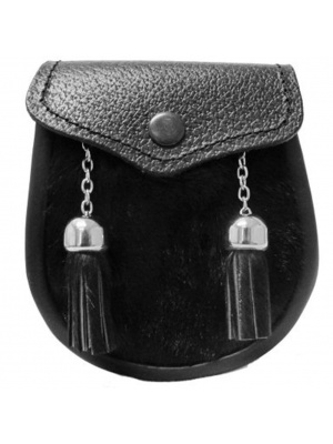 Escarcelle Noir De La Peau De Vache Des Garçons Avec Deux Glands