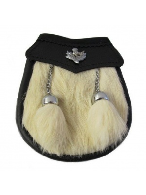 Escarcelle/Poche Écossais De Kilt De Lapin Blanc De Garçons Avec L'insigne De Chardon