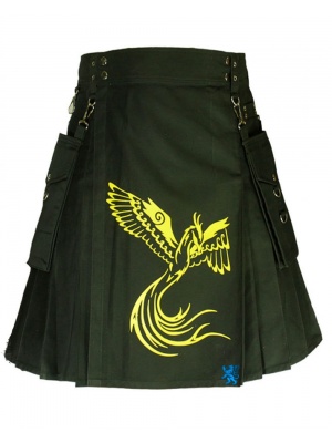 Kilt Imprimé À L’avan Tapron Pour Les Hommes À La Mode