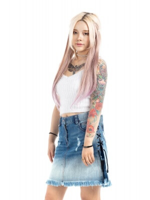 Mini Blue Denim Kilt