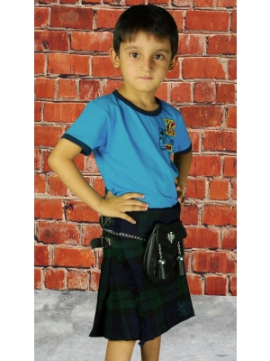 Kilt Noir De Tartan De Bébé De Montre 