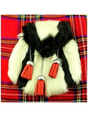 Rabbit Fur Sporran red tasslels