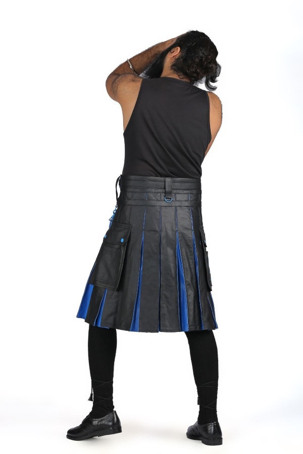 Black Exotic Hybrid Leather Kilt