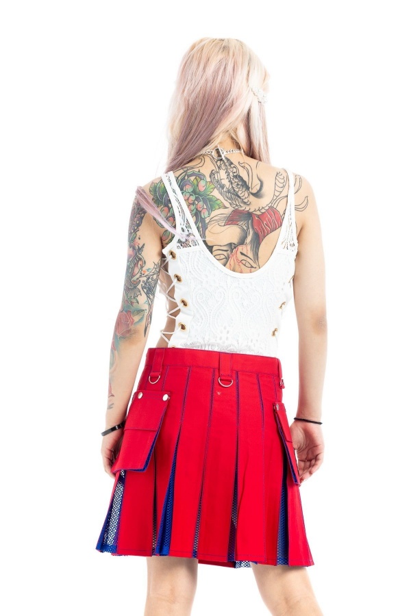 STYLISH HYBRID KILT WITH NET PLEATS