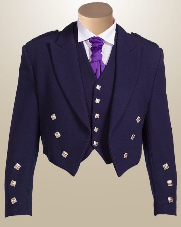 Prince Charlie Jacket Et Gilet De Bleu Marine - Sur Mesuresure