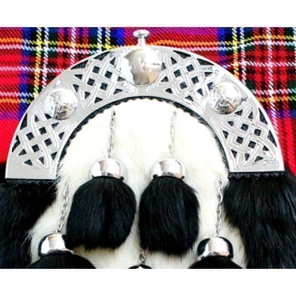 Black and White Full Dress Rabbit Fur Sporran