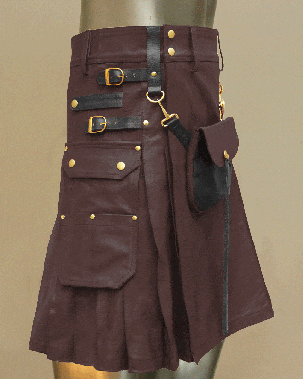 Kilt En Cuir Celtique Avec Sporran En Cuir