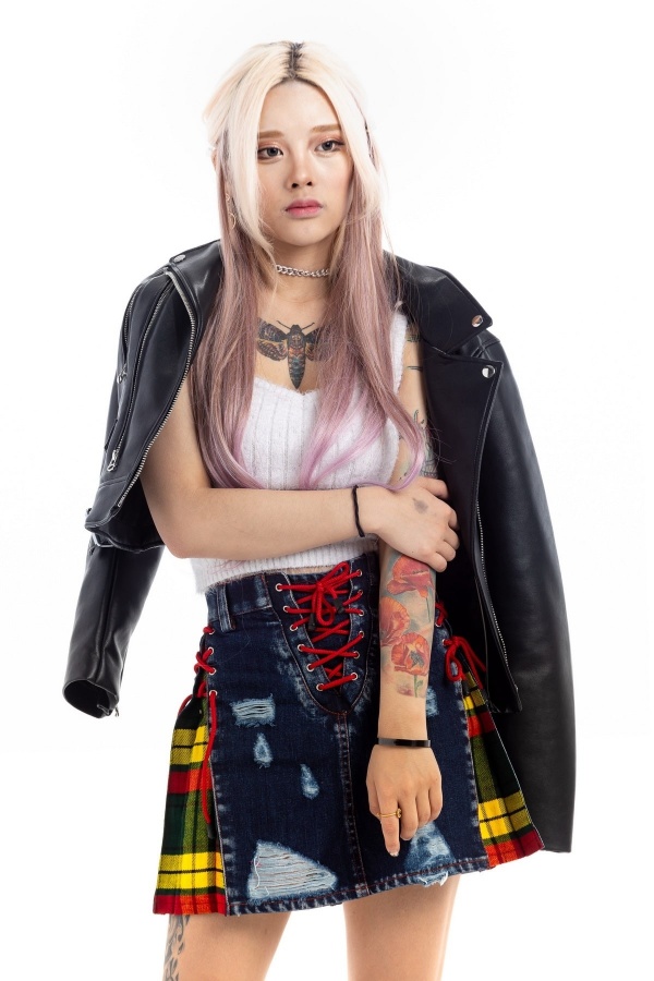 Stylish Denim Tartan Skirt