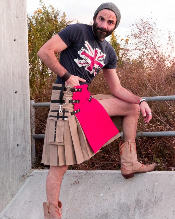 Kilt De Mode Avec Tablier Et Poches Multi Couleur