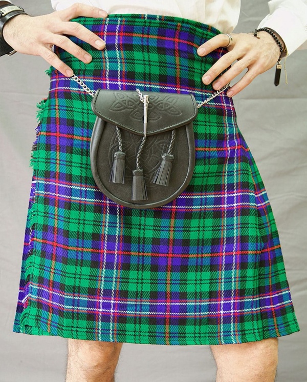 Vue moderne de fin de kilt de tartan de Ferguson