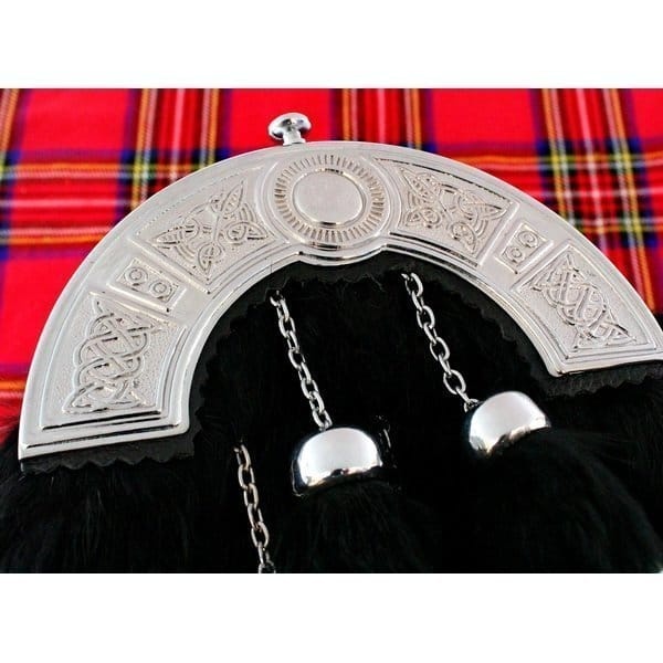 Escarcelle De Cérémonie 5 Tessel De Fourrure De Noir De Lapin