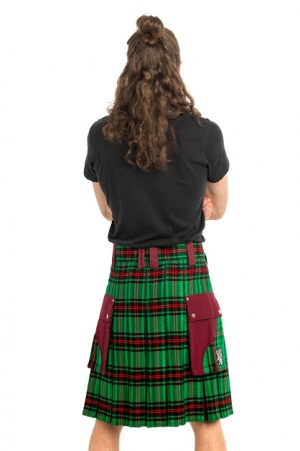 MODERN STYLE BOX PLEATED TARTAN KILT