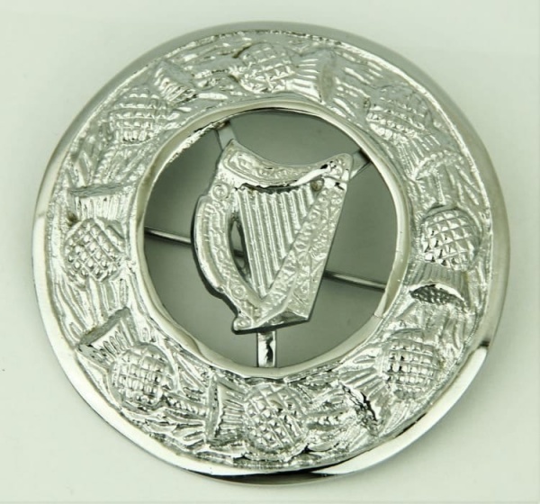 Broche Irlandaise De Plaid De Mouche De Kilt D'harpe