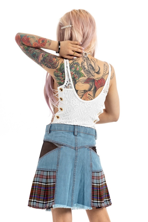 Denim Tartan Hybrid Kilt