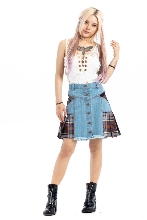 Denim Tartan Hybrid Kilt