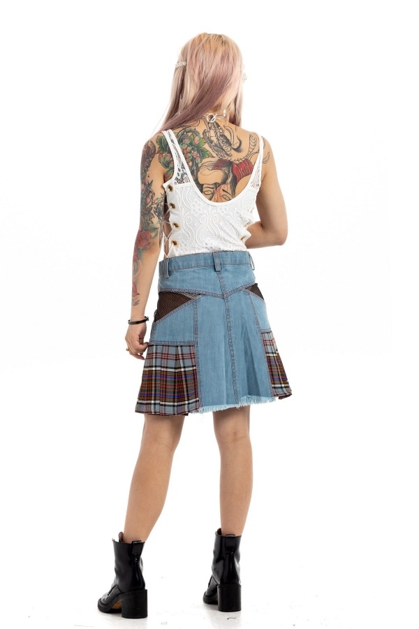 Denim Tartan Hybrid Kilt