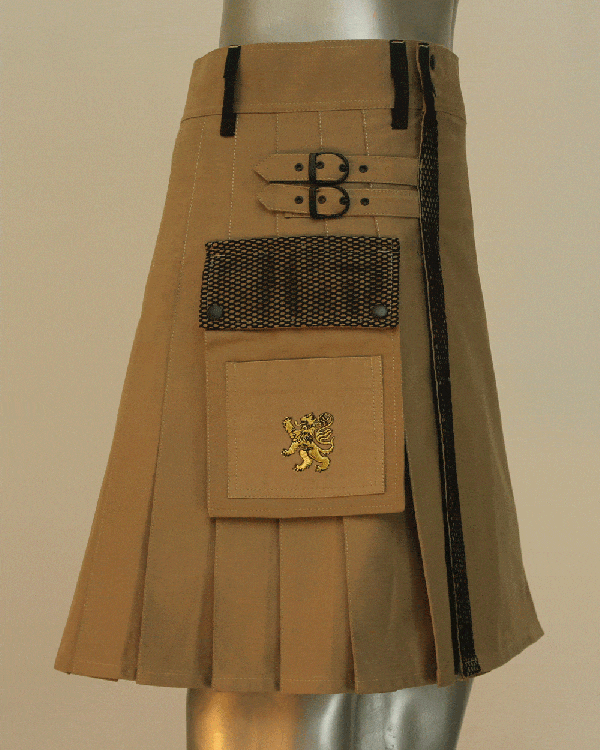 khaki Net Pocket Kilt pocket
