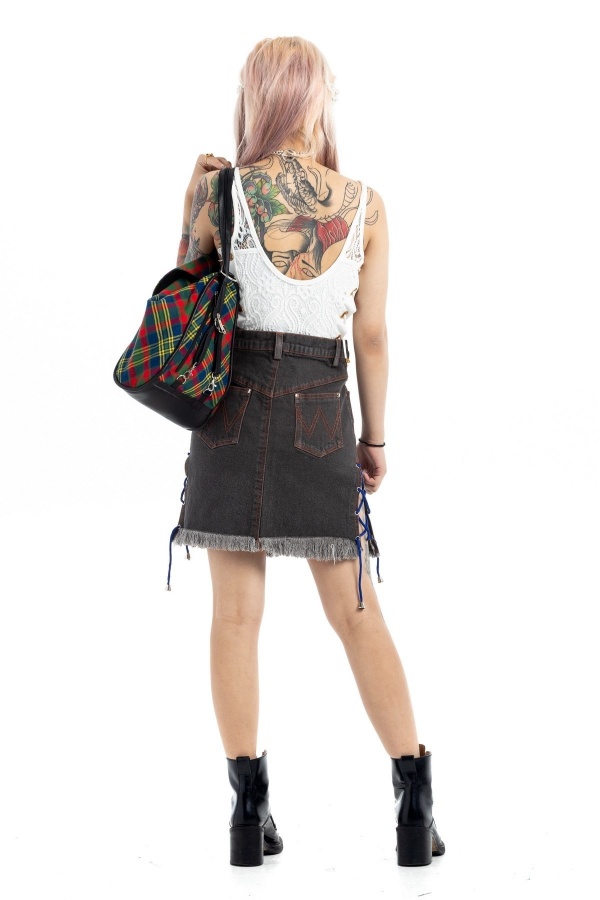 Denim Kilt With Lace String