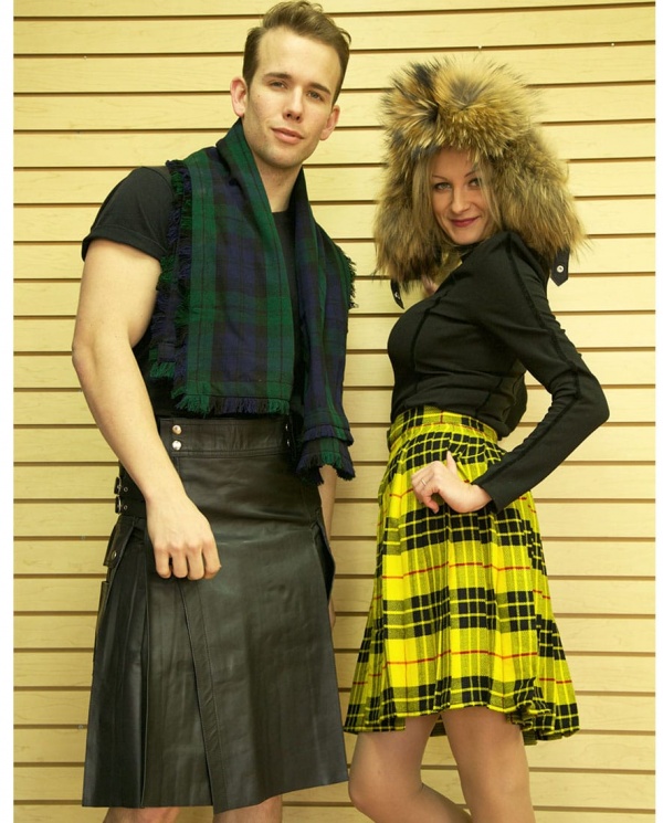 Kilt En Cuir Avec Doubles Poches À Charge