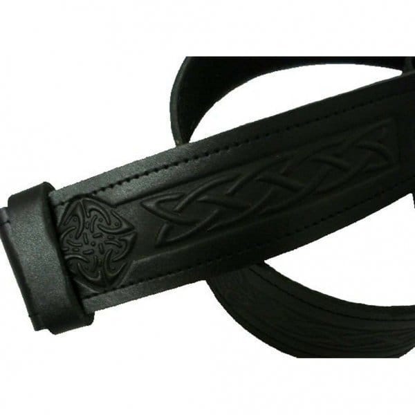 Ceinture De Kilt De Relief Par Celtic En Cuir - Velcro Réglable