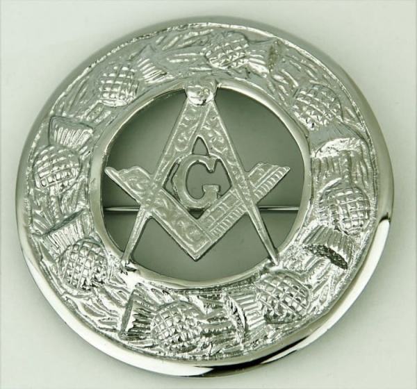 Broche Argentée Maçonnique De Kilt De Plaid De La Mouche Des Hommes