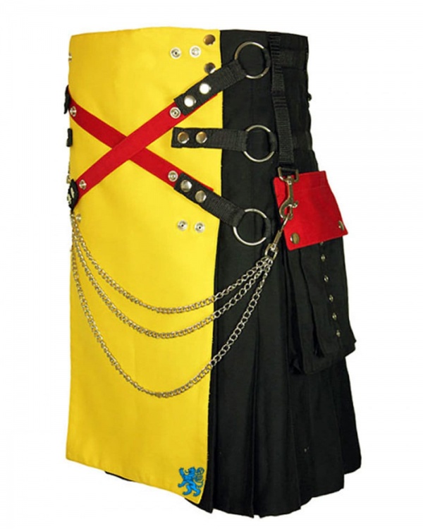 Kilt De Mode Avec Tablier Et Poches Multi Couleur