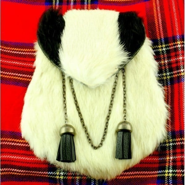 Escarcelle Noir Et Blanc De Lapin